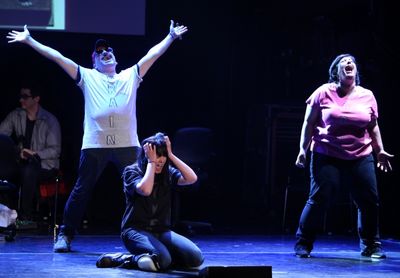  Julian Fleisher & Dee Roscioli & Ashlie Atkinson Performing in 'The World Is Ending' Photo