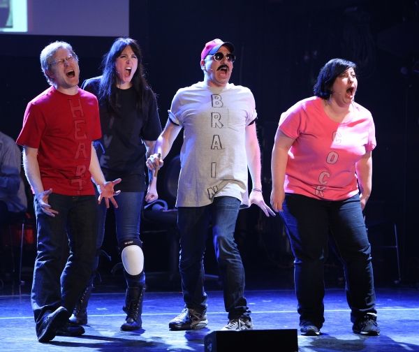 Anthony Rapp,  Dee Roscioli, Julian Fleisher, Ashlie Atkinson Performing in 'The Worl Photo