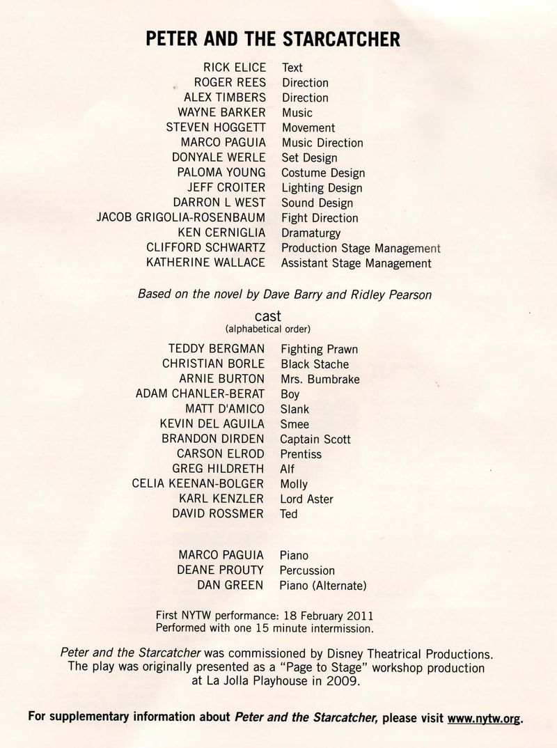 Photo Coverage: PETER AND THE STARCATCHER Opens at New York Theatre Workshop — photo 1 of 55