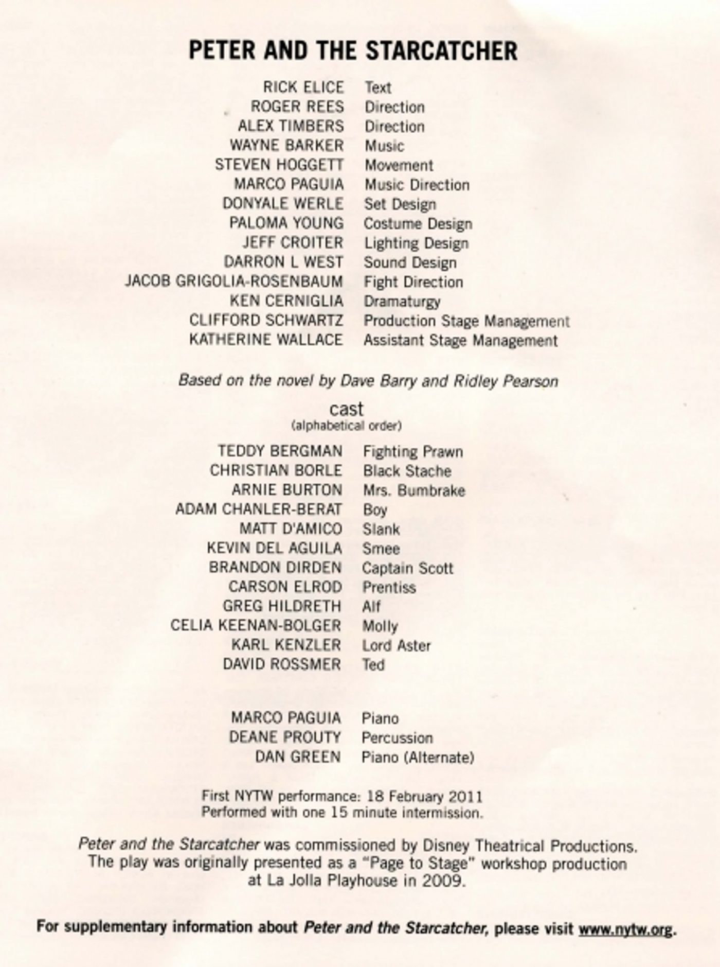 Photo Coverage: PETER AND THE STARCATCHER Opens at New York Theatre Workshop  Image