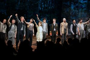 Ensemble Cast: Brandon Dirden, David Rossmer, Arnie Burton, Karl Kenzler, Kevin Del Aguila, Celia Keenan-Bolger, Adam Chandler-Berat, Christian Borle, Matt D'Amico, Teddy Bergman & Greg Hildreth during the opening Night Curtain Call for 'Peter and the Sta @ BroadwayWorld Ensemble Cast: Brandon Dirden, David Rossmer, Arnie Burton, Karl Kenzler, Kevin Del A Photo