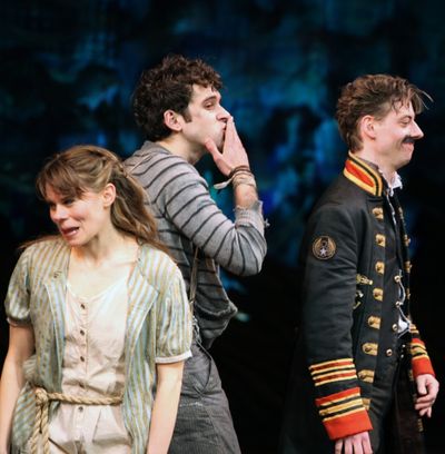 Celia Keenan-Bolger, Adam Chanler-Berat, Christian Borle during the opening Night Cur Photo