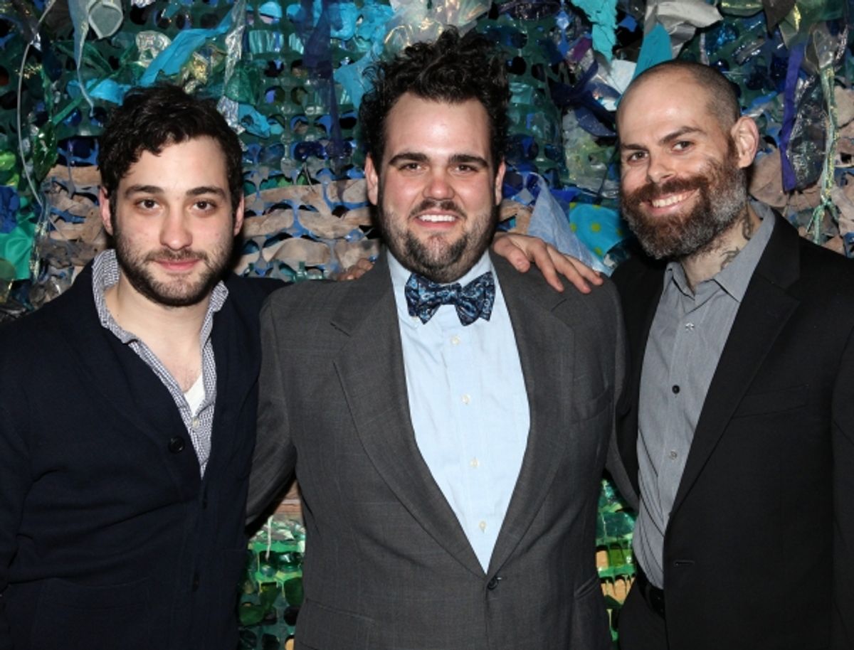 Teddy Bergman, Greg Hildreth, Matt D'Amico attending the opening Night After Party for 'Peter and the Starcatcher' at Phebe's in New York City at 