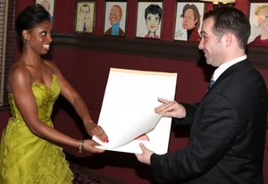 Broadway's 'Memphis' stars Montego Glover and Chad Kimball join the Sardi's Wall of F Photo
