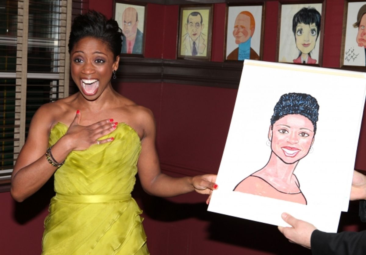 Broadway's 'Memphis' stars Montego Glover and Chad Kimball join the Sardi's Wall of Fame in New York City. at 