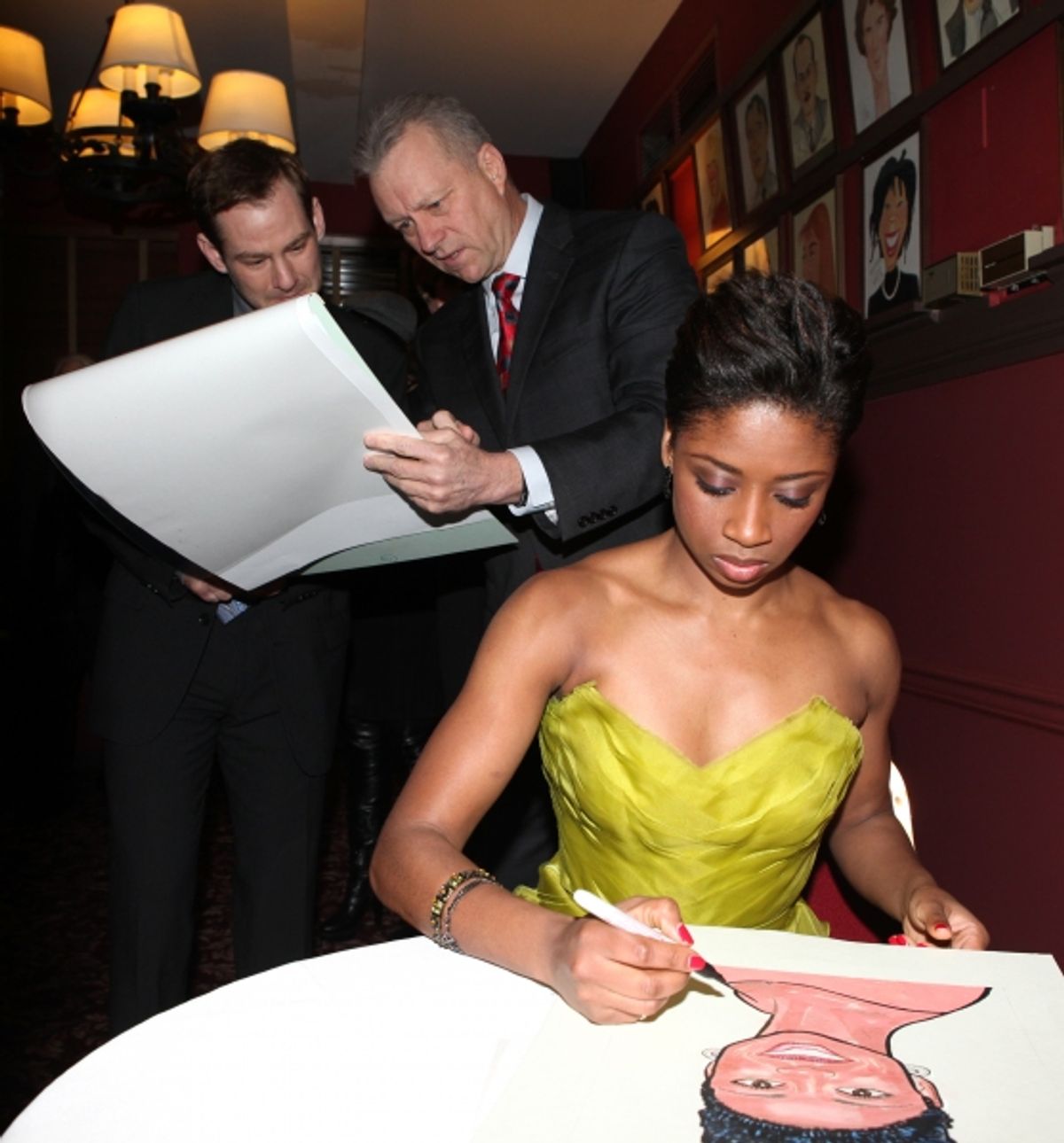Broadway's 'Memphis' stars Montego Glover and Chad Kimball join the Sardi's Wall of Fame in New York City. at 