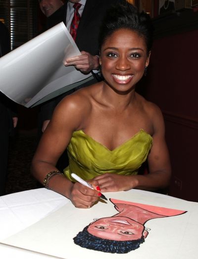 Broadway's 'Memphis' stars Montego Glover and Chad Kimball join the Sardi's Wall of F Photo