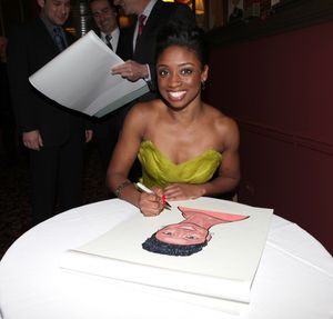 Broadway's 'Memphis' stars Montego Glover and Chad Kimball join the Sardi's Wall of F Photo