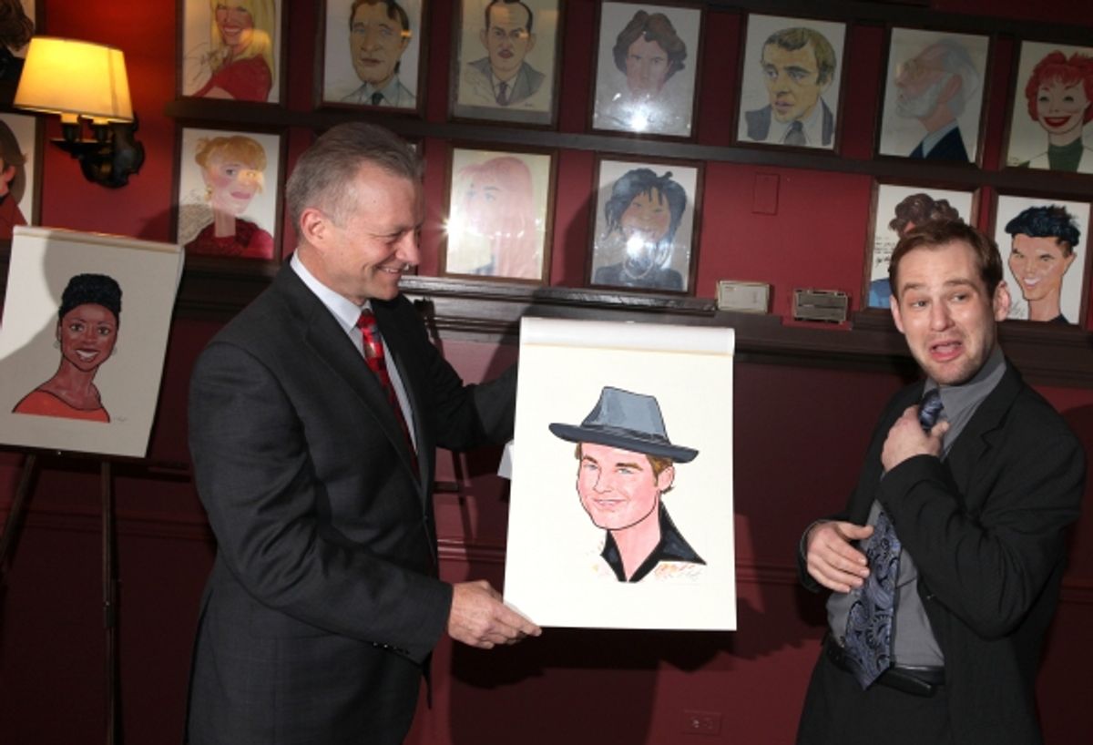 Broadway's 'Memphis' stars Montego Glover and Chad Kimball join the Sardi's Wall of Fame in New York City. at 