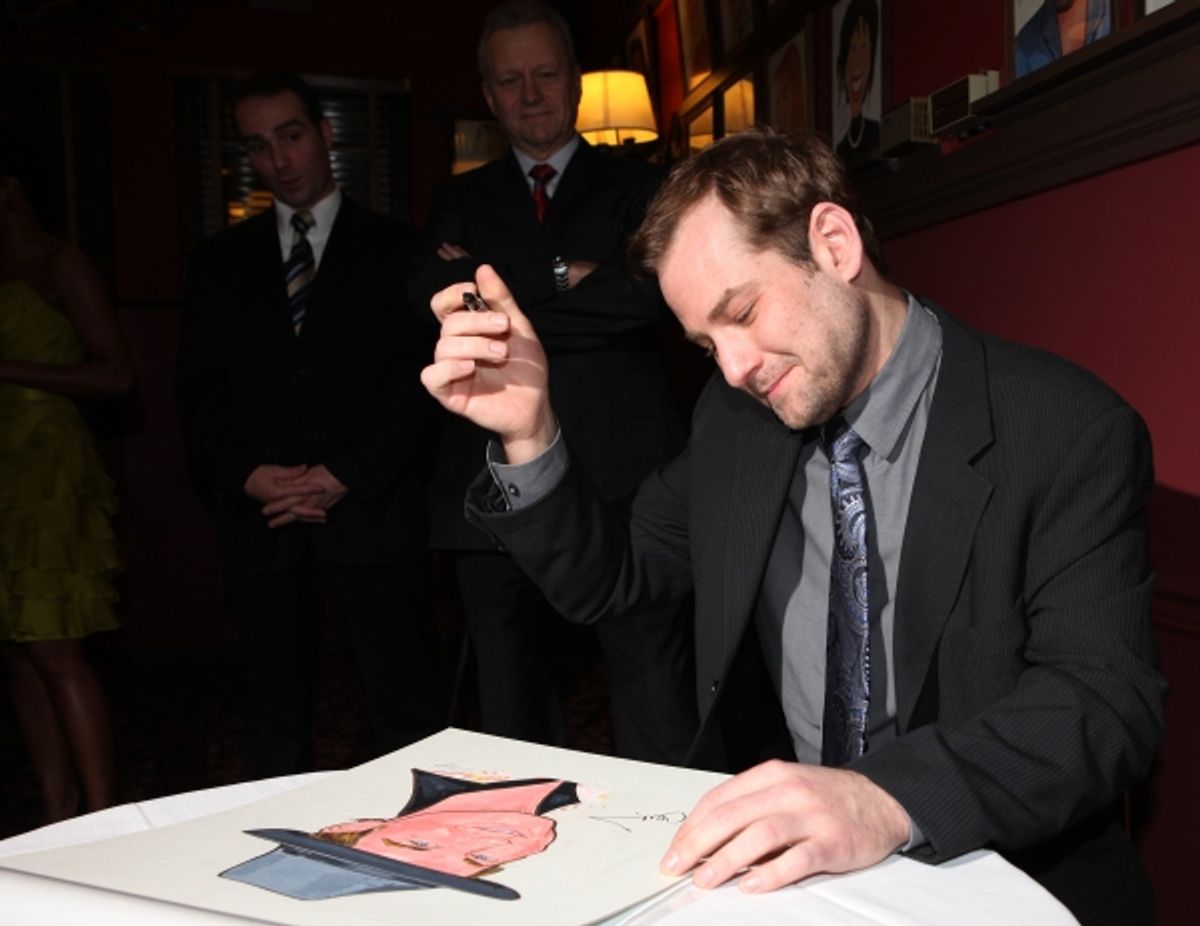 Broadway's 'Memphis' stars Montego Glover and Chad Kimball join the Sardi's Wall of Fame in New York City. at 