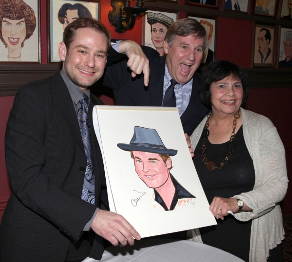 Broadway's 'Memphis' stars Montego Glover and Chad Kimball join the Sardi's Wall of Fame in New York City. pictured: Chad Kimball with his parents at 