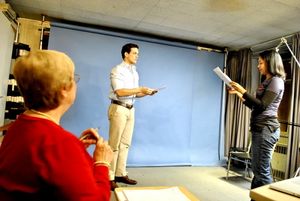 Judy Henderson, Stepen Mark Lukas, Philippine actress Cathy Azanza-Dy (She read for t Photo
