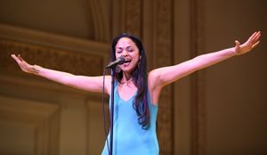 Karen Olivo Open Rehearsal and Concert Performance of The New York PopsÃ'• The Great Judy Garland Ã' a one-night-only, song-for-song recreation of GarlandÃ'•s historic 1961 performance at Carnegie Hall in New York City. @ BroadwayWorld Karen Olivo Open Rehearsal and Concert Performance of The New York PopsÃ'• Th Photo