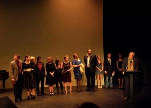 John Perrin Flynn, Matthew Elkins, Deborah Puette, and Rouge Machine Theatre Photo