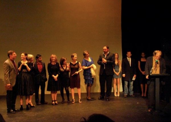 John Perrin Flynn, Matthew Elkins, Deborah Puette, and Rouge Machine Theatre Photo