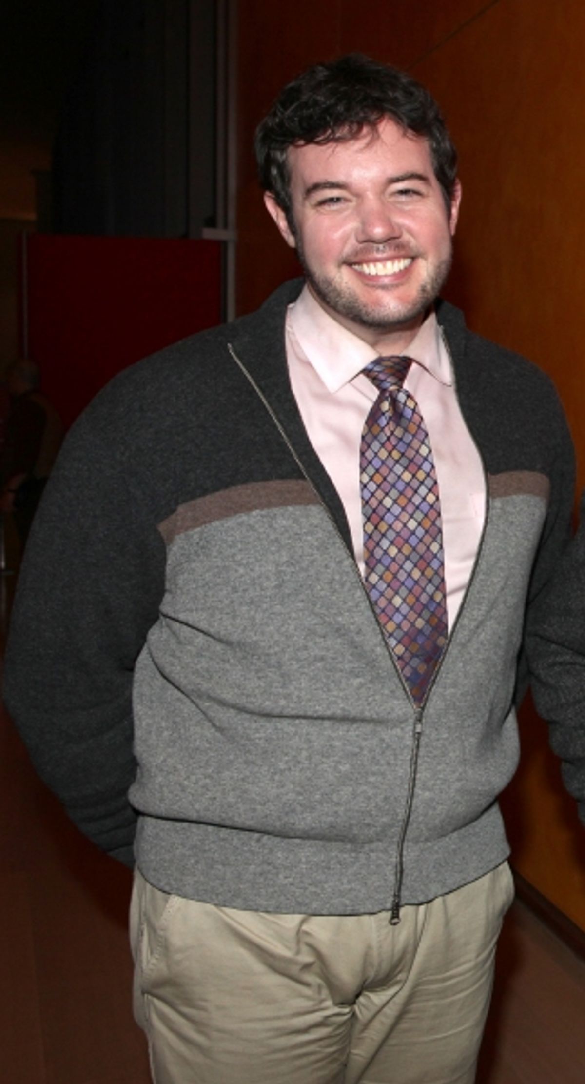 New York Times reporter Patrick Healy backstage at Times Talks: A Conversation with Tom Stoppard at the Times Center in New York City. at 