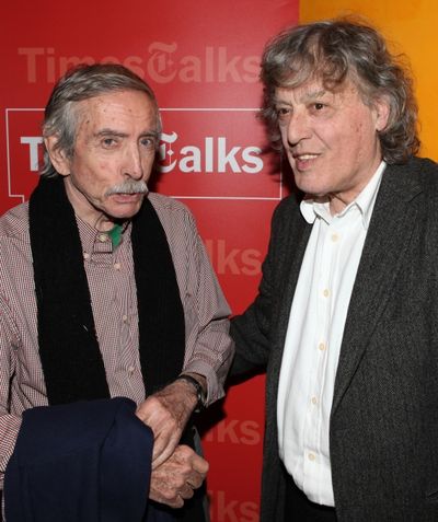 Edward Albee & Tom Stoppard backstage at Times Talks: A Conversation with Tom Stoppar Photo
