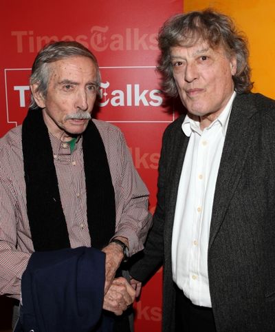Edward Albee & Tom Stoppard backstage at Times Talks: A Conversation with Tom Stoppar Photo