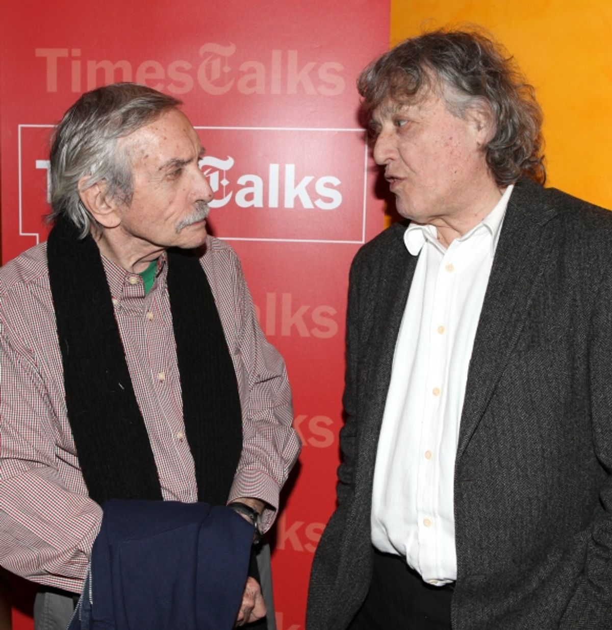 Edward Albee & Tom Stoppard backstage at Times Talks: A Conversation with Tom Stoppard at the Times Center in New York City. at 