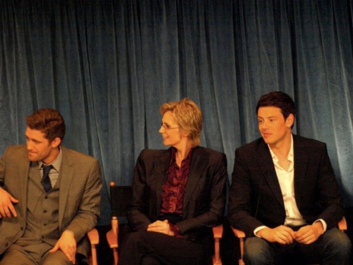 Matthew Morrison, Jane Lynch and Cory Monteith at 