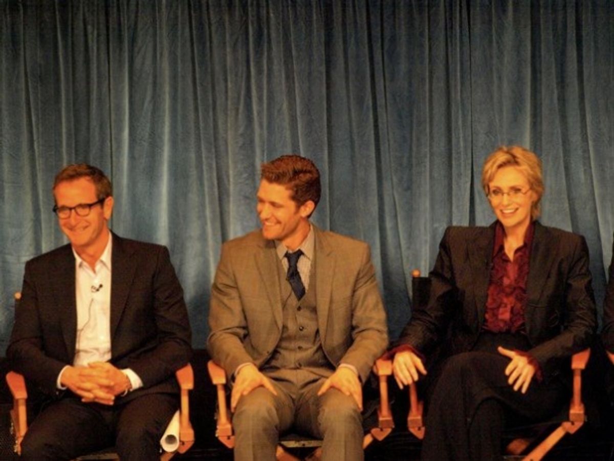 Dante DiLoreto, Matthew Morrison and Jane Lynch at 