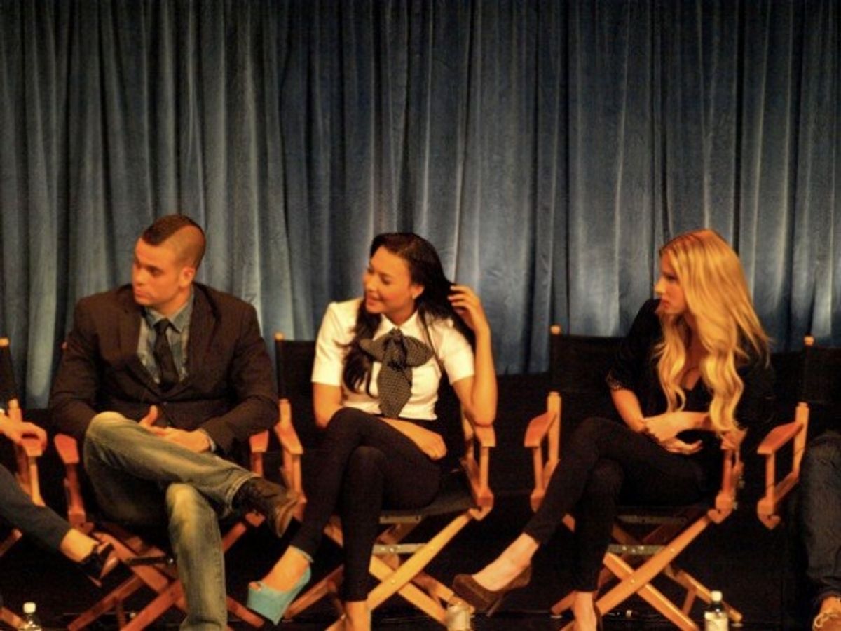 Mark Salling , Naya Rivera, and Heather Morris at 