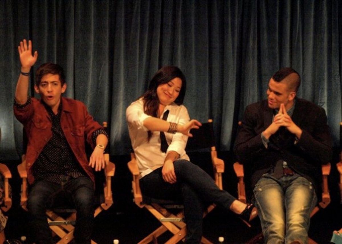 Kevin McHale, Jenna Ushkowitz and Mark Salling at 