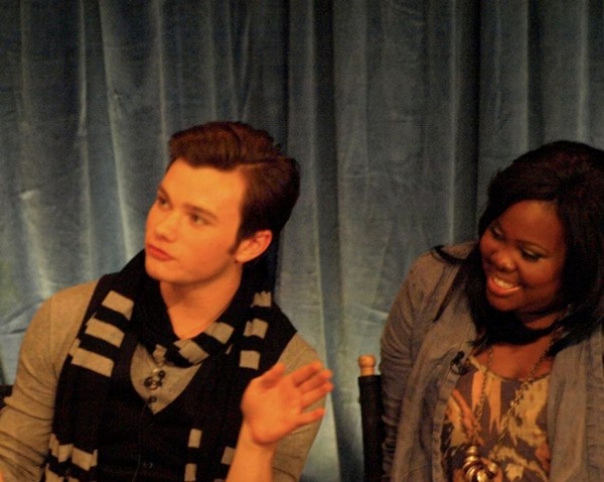 Chris Colfer and Amber Riley at 