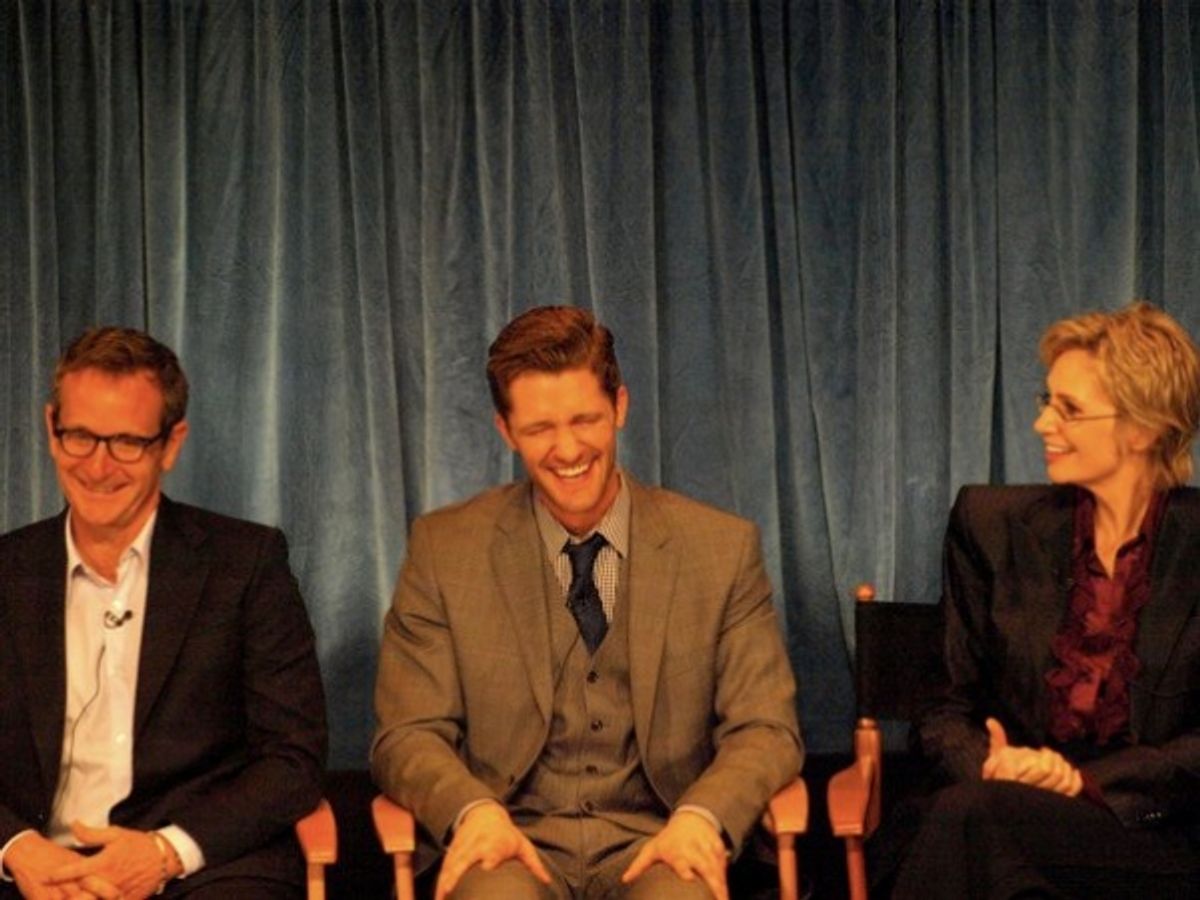Dante DiLoreto, Matthew Morrison and Jane Lynch at 