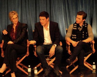Jane Lynch, Cory Monteith and Chris Colfer Photo