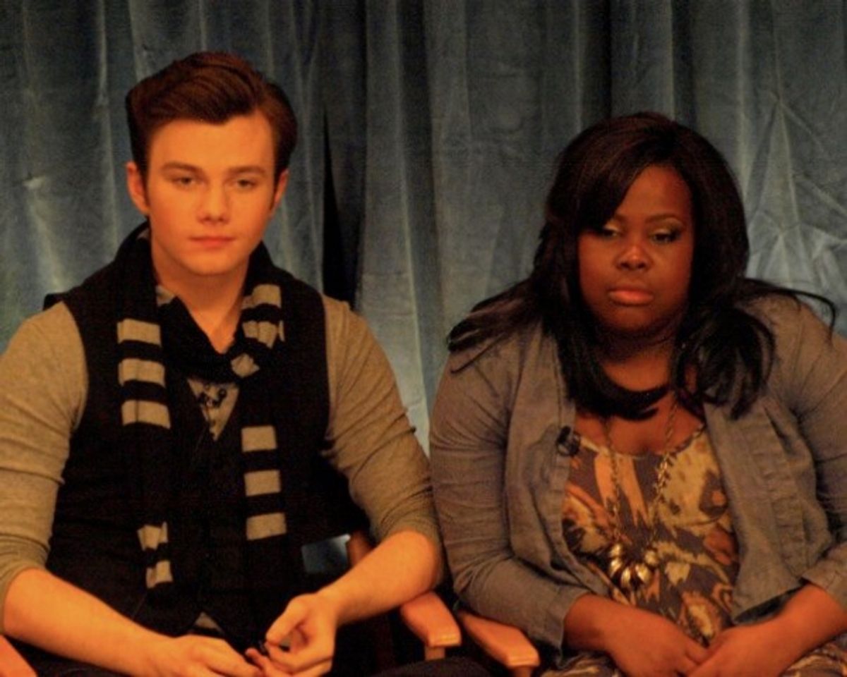 Chris Colfer and Amber Riley at 