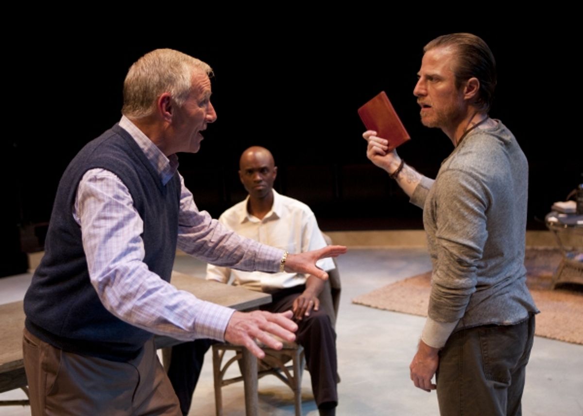 Ned Schmidtke as Smith, Owiso Odera as Thami and Antony Hagopian as Johan at 