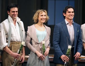 Raul Esparza & Lia Williams & Billy Crudup during the Broadway Opening Night Curtain  Photo
