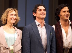 Lia Williams & Billy Crudup & Tom Riley during the Broadway Opening Night Curtain Cal Photo