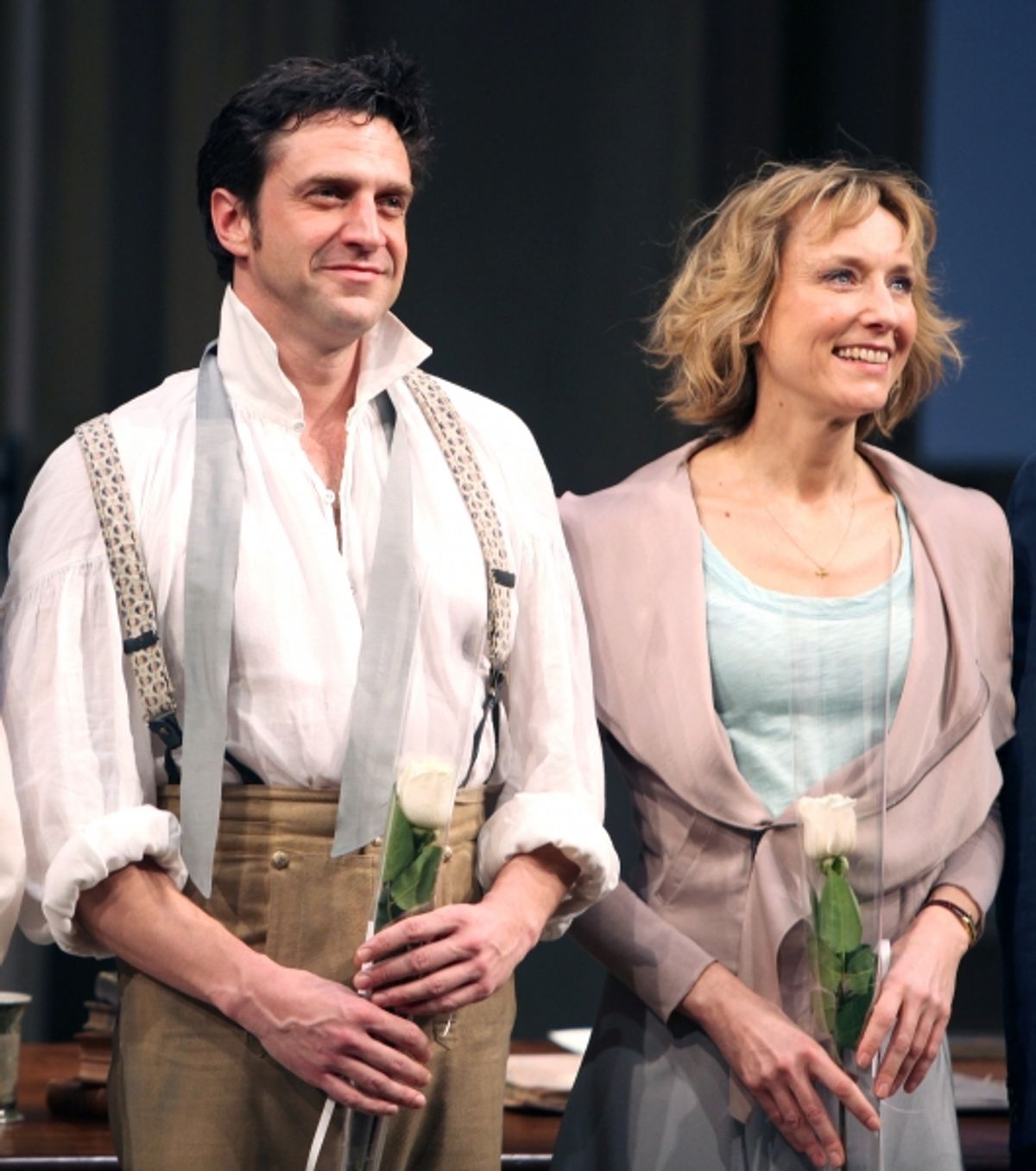 Raul Esparza & Lia Williams during the Broadway Opening Night Curtain Call for 'Arcadia' at the Barrymore Theatre in New York City. at 