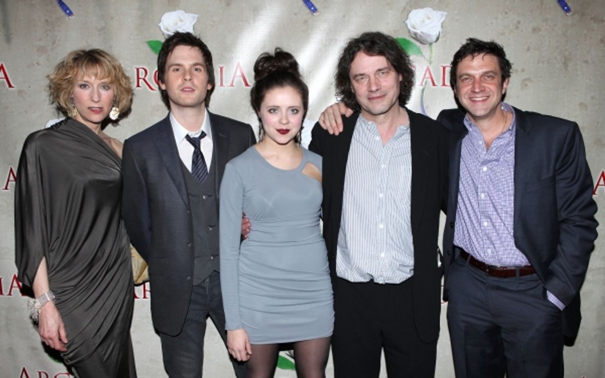 Lia Williams & Tom Riley & Bel Powley & David Leveaux & Raul Esparza attending the Broadway Opening Night After Party for 'Arcadia' at Gotham Hall in New York City. at 