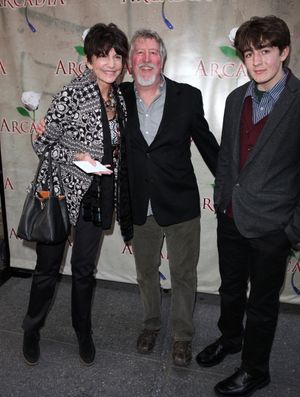 Mercedes Ruehl & David Geiser & Jake Geiser attending the Broadway Opening Night Perf Photo