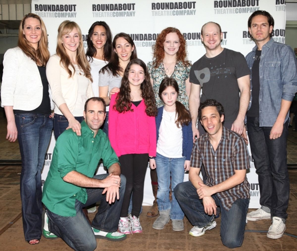 (back row) Shannon Lewis, Emilee Dupre, Jessica Lea Patty, Rachel Bress, Megan Reinking, Jeremy Davis and Paul Anthony Stewart (front row)  Brad Bradley, Maya Goldman, Andie Mechanic and Jeffrey Schecter attending the 'The People in the Picture' Meet & Gr at 