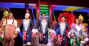 C. David Johnson, Tony Sheldon, Will Swenson, Nick Adams, Jessica Phillips during the Opening Night Performance Curtain Call for 'Priscilla Queen Of The Desert' at the Palace Theatre in New York City. @ BroadwayWorld C. David Johnson, Tony Sheldon, Will Swenson, Nick Adams, Jessica Phillips during th Photo