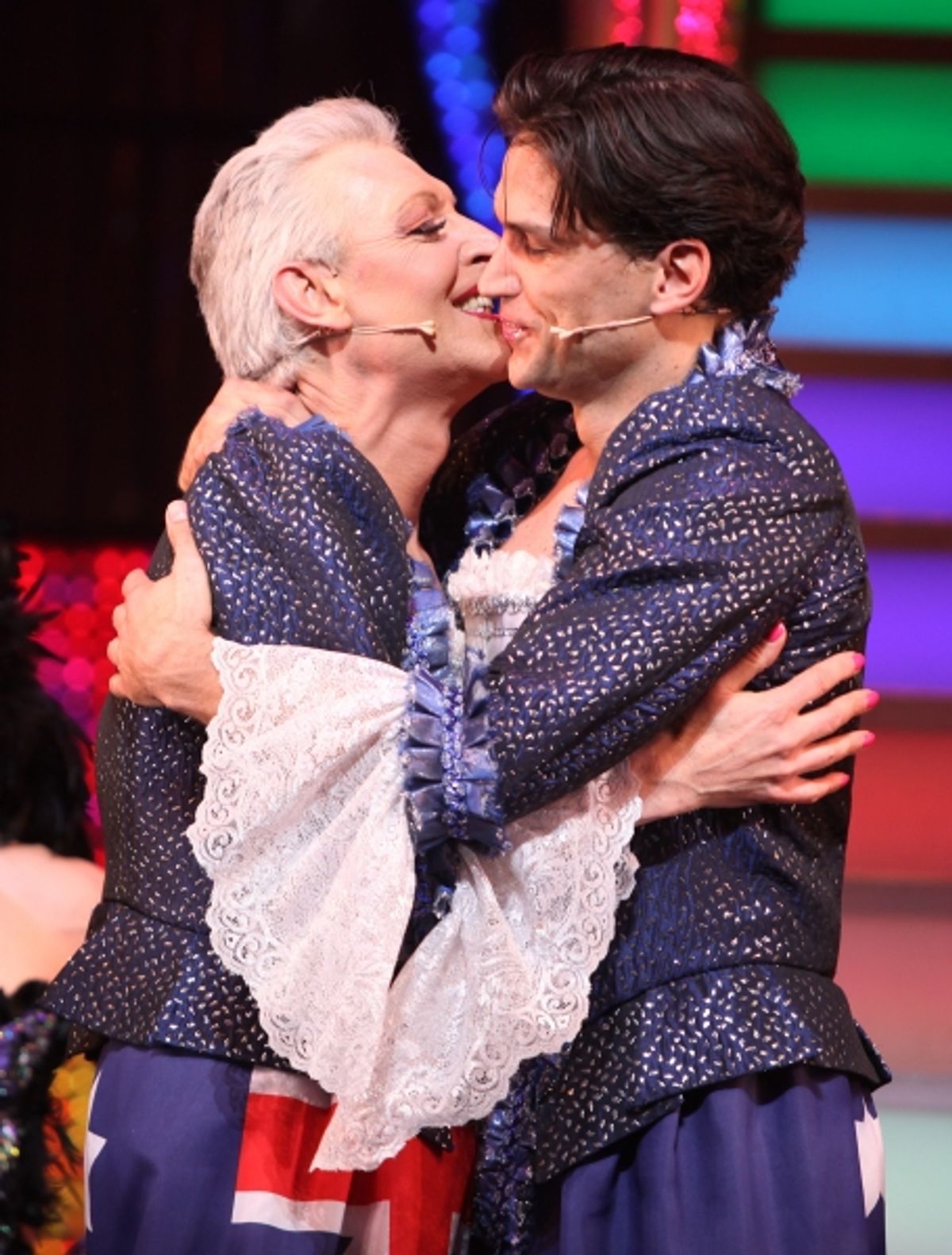 Tony Sheldon, Will Swenson during the Opening Night Performance Curtain Call for  'Priscilla Queen Of The Desert'  at the Palace Theatre in New York City. at 