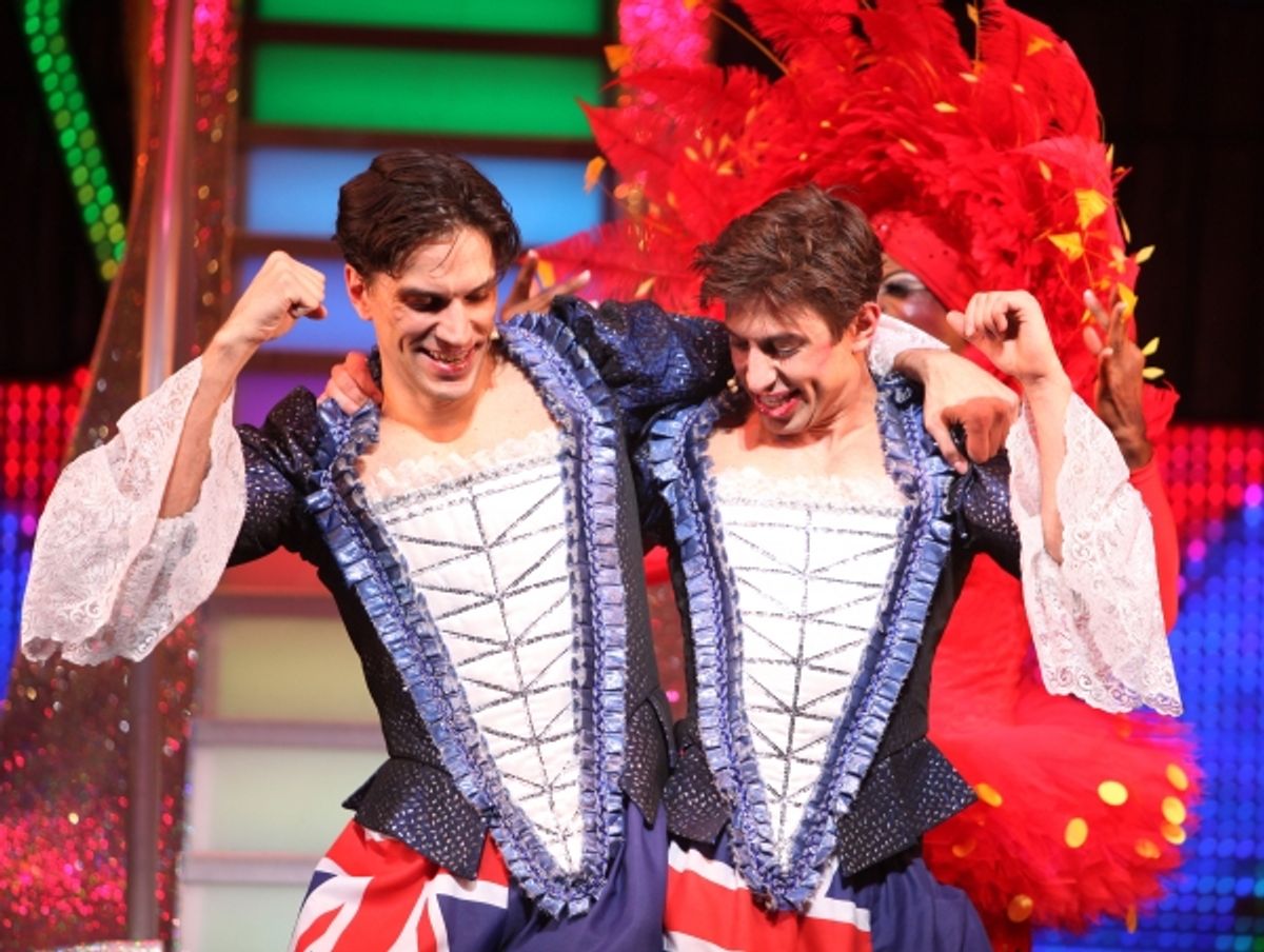 Will Swenson, Nick Adams during the Opening Night Performance Curtain Call for  'Priscilla Queen Of The Desert'  at the Palace Theatre in New York City. at 