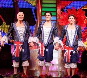 Tony Sheldon, Will Swenson & Nick Adams during the Opening Night Performance Curtain Call for 'Priscilla Queen Of The Desert' at the Palace Theatre in New York City. @ BroadwayWorld Tony Sheldon, Will Swenson & Nick Adams during the Opening Night Performance Curtain Photo