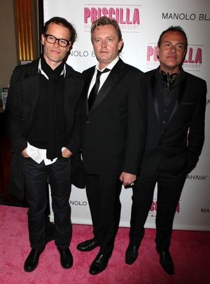 Guy Pierce & Stephen Elliott with guest attending the Broadway opening Night Performance of 'Priscilla Queen of the Desert - The Musical' at the Palace Theatre in New York City. @ BroadwayWorld Guy Pierce & Stephen Elliott with guest attending the Broadway opening Night Performa Photo