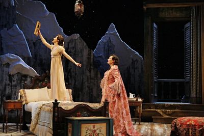  Mariko Nakasone (Raina Petkoff) and Kate Eifrig (Catherine Petkoff) in the Guthrie T Photo