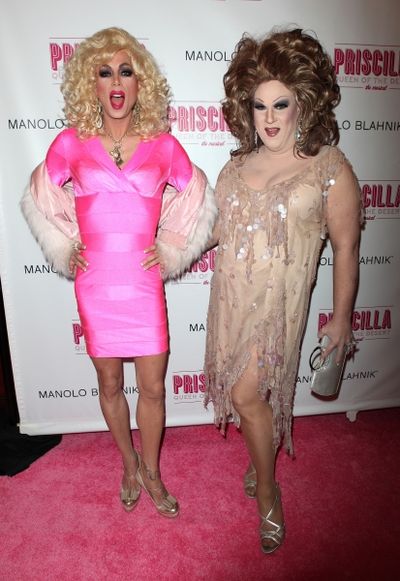 Sherry Vine & Gusty Winds attending the Broadway opening Night Performance of 'Prisci Photo