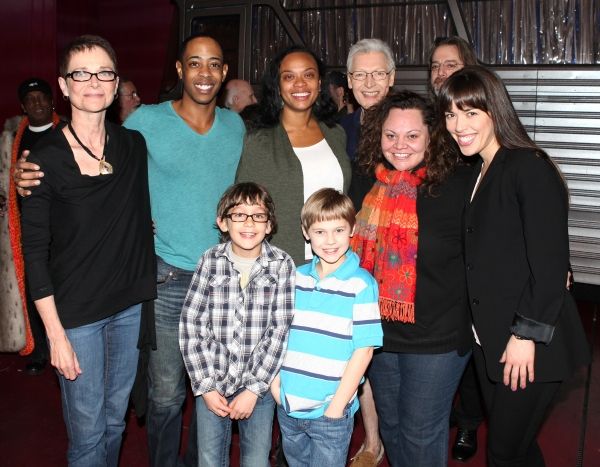 The new Executive Director of AEA  Mary McColl with Broadway Debut Cast members: C. D Photo