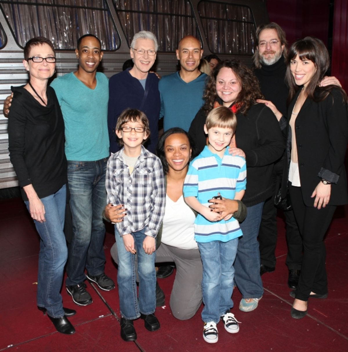 The new Executive Director of AEA  Mary McColl with Broadway Debut Cast members: Amaker Smith, Tony Sheldon, Thom Allison, Keala Settle,, C. David Johnson,  Esther Stilwell, Jacqueline B. Arnold, Keala Settle, Ashton Woerz, Jacqueline B. Arnold, Luke Mann at 