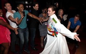 Eric Sciotto (Gypsy Robe Recipient for PRISCILLA) with the ensemble cast attending the Broadway Opening Night Gypsy Robe Ceremony for 'Priscilla Queen of the Desert - The Musical' at the Palace Theatre in New York City. @ BroadwayWorld Eric Sciotto (Gypsy Robe Recipient for PRISCILLA) with the ensemble cast attending t Photo