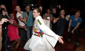 Eric Sciotto (Gypsy Robe Recipient for PRISCILLA) with the ensemble cast attending the Broadway Opening Night Gypsy Robe Ceremony for 'Priscilla Queen of the Desert - The Musical' at the Palace Theatre in New York City. @ BroadwayWorld Eric Sciotto (Gypsy Robe Recipient for PRISCILLA) with the ensemble cast attending t Photo
