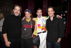 Eric Sciotto (Gypsy Robe Recipient for PRISCILLA) with C. David Johnson, Nick Adams & Will Swenson attending the Broadway Opening Night Gypsy Robe Ceremony for 'Priscilla Queen of the Desert - The Musical' at the Palace Theatre in New York City. @ BroadwayWorld Eric Sciotto (Gypsy Robe Recipient for PRISCILLA) with C. David Johnson, Nick Adams Photo